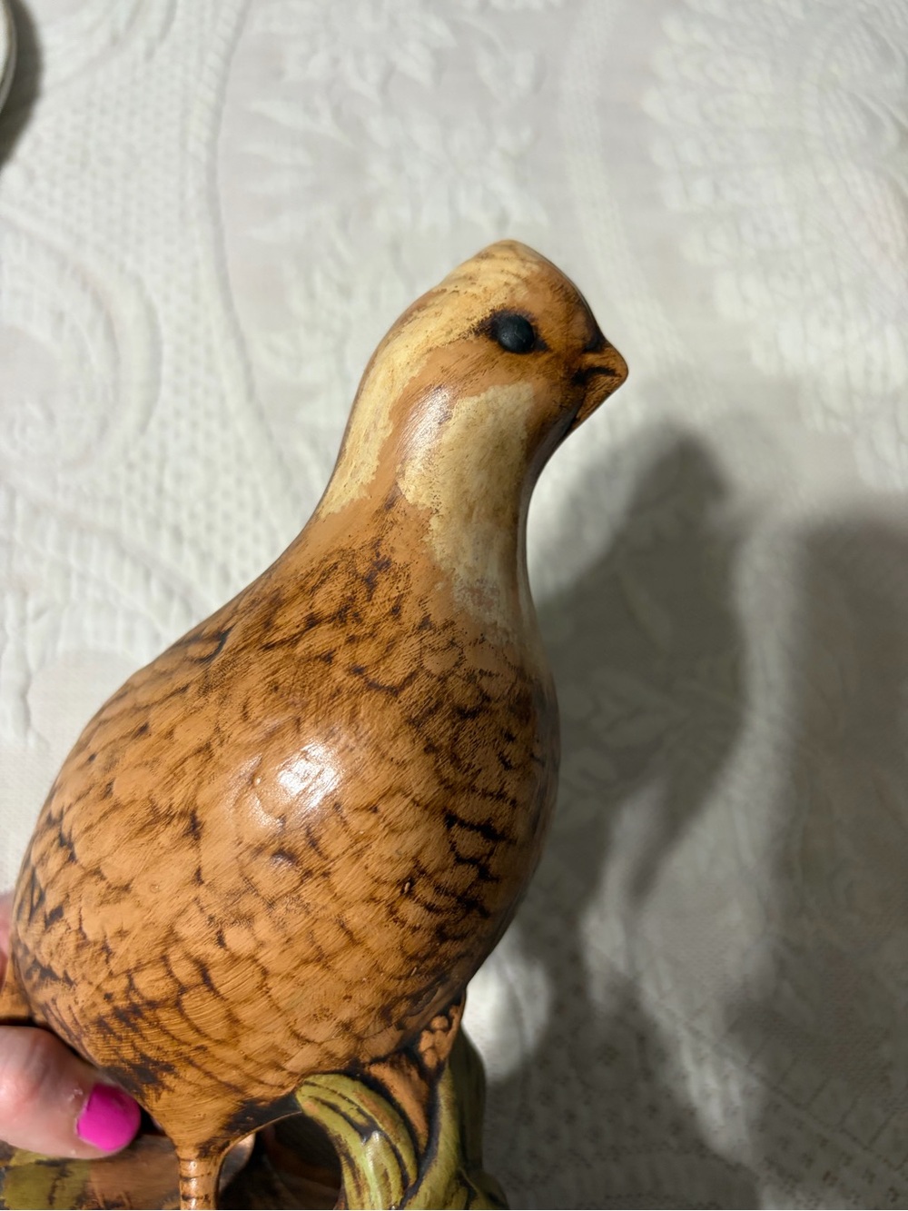 Hand-Painted Ceramic Quail Figurine in Brown fall colors eclectic grandpa GUC - Picture 7 of 10